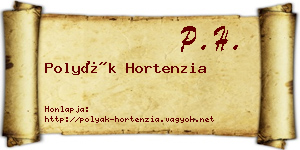 Polyák Hortenzia névjegykártya
